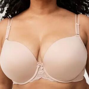 Torrid Perfect T Shirt Push Up Bra in Rose Dust Pink Plus Size 46B Women’s